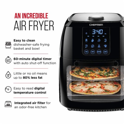 Chefman Analog Air Fryer with Dual Control - Black, 3.5 L - King