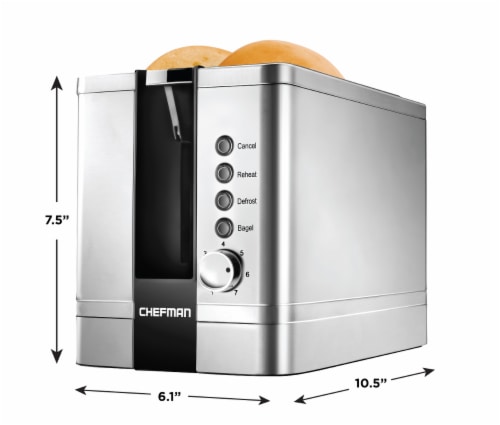 Chefman Stainless Steel 2-Slice Pop-Up Toaster Perspective: bottom
