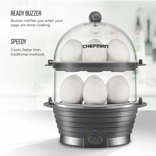 Chefman Electric Double Decker Egg Cooker Boiler - Gray Perspective: bottom