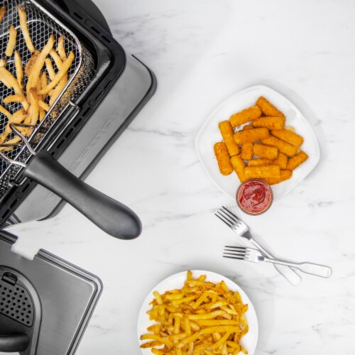 Chefman Stainless Steel Deep Fryer - Black Perspective: bottom