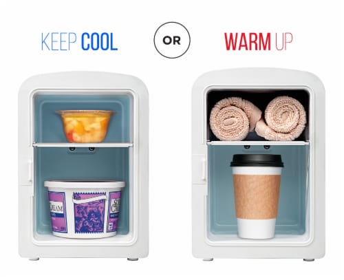 Chefman Portable LED Mirrored Mini Fridge - White Perspective: bottom