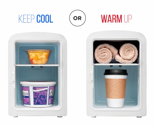 Chefman Portable LED Mirrored Mini Fridge - White Perspective: bottom