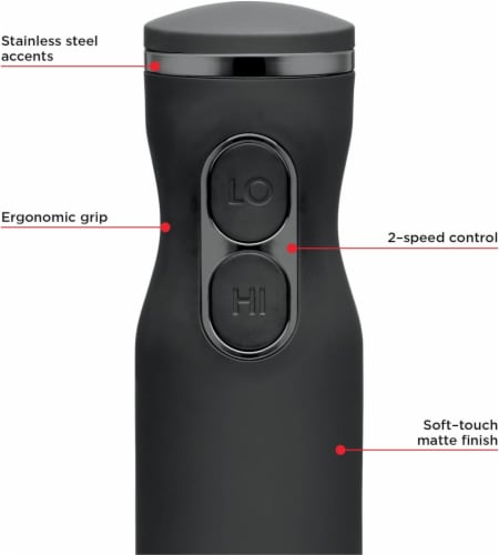 Chefman Immersion Stick 300 Watt Hand Blender - Black Perspective: bottom