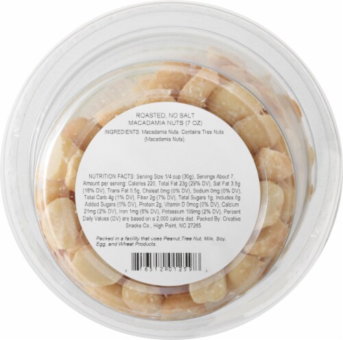 Creative Snacks Co. Roasted No Salt Macadamia Nuts Perspective: bottom