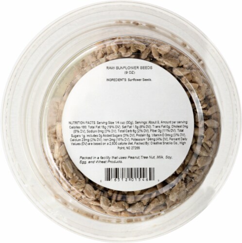Creative Snacks Co. Raw Sunflower Seeds Perspective: bottom