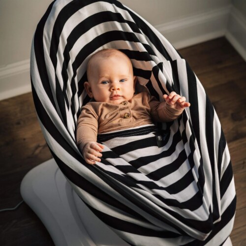 Milk Snob B&W SIGNATURE STRIPE 5-in-1 Nursing and Car Seat Cover Perspective: bottom