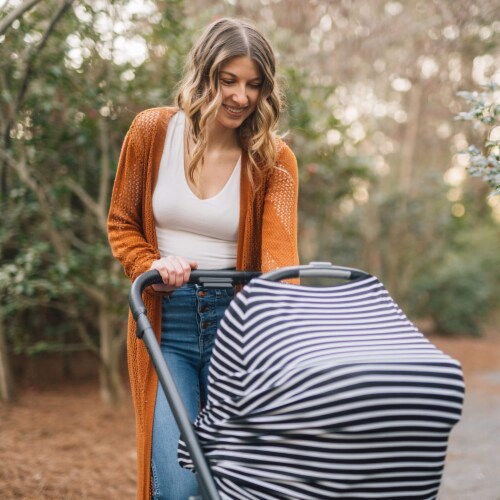 Milk Snob MODERN STRIPE 5-in-1 Nursing and Car Seat Cover Perspective: bottom