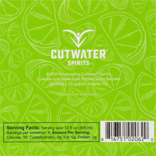 Cutwater® Spirits Fugu Lime Vodka Soda Cocktail Perspective: bottom