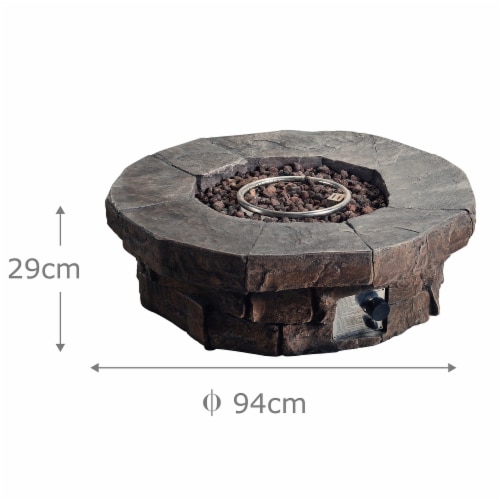 Peaktop Round Propane Gas Fire Pit in Slate Perspective: bottom
