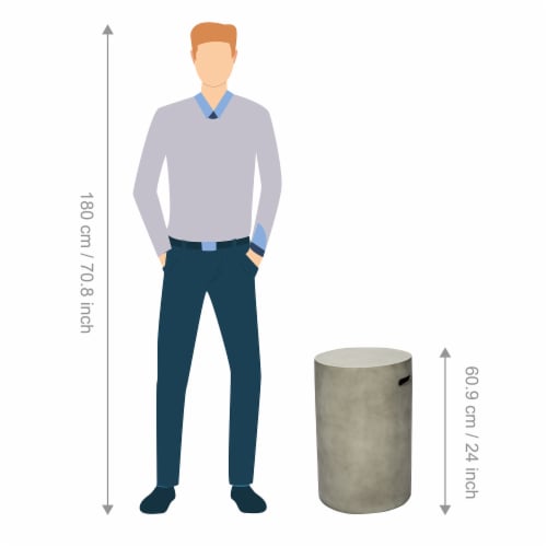 Peaktop Firepit Outdoor Gas Fire Pit Cylinder Concrete Storage Gray HT24170AA Perspective: bottom