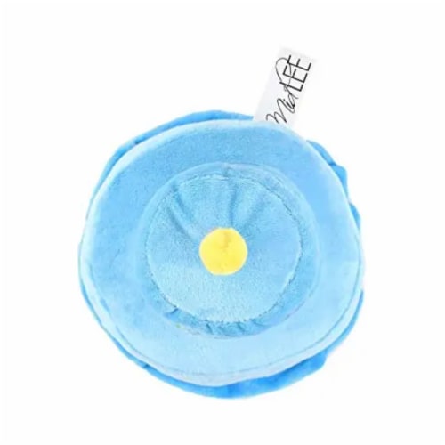 Midlee Birthday Cake Dog Toy- Blue 2 Layer Plush Squeaker Pet Boy Gift Perspective: bottom