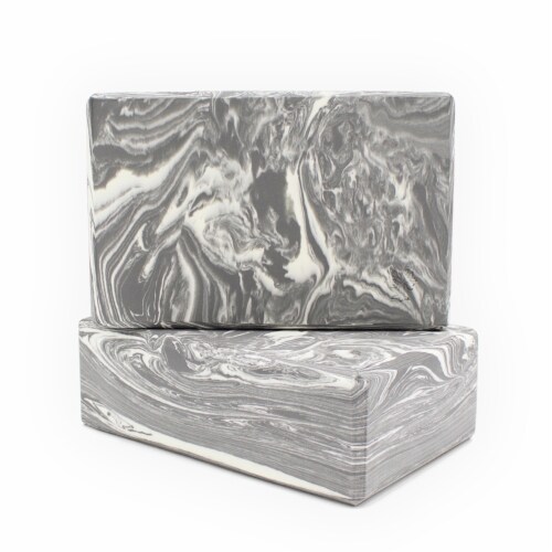 Oak and Reed Form Funcion Yoga Block Set Grey Marble 9 in x 6