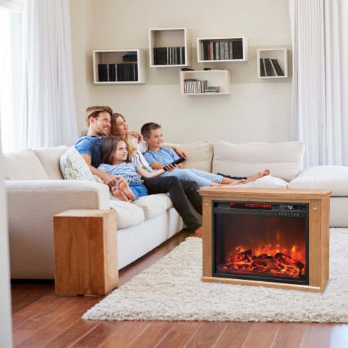 Lifesmart Square Fireplace Heater - Medium Oak Perspective: bottom