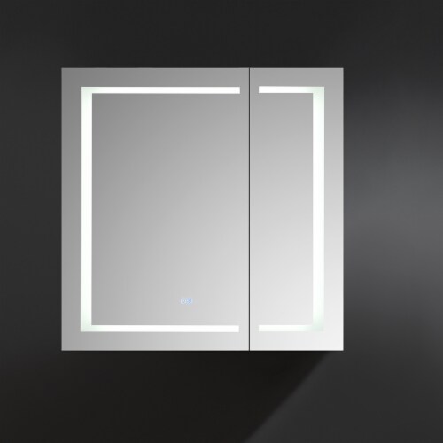 Fresca Spazio 36  Wide X 36  Tall Bathroom Medicine Cabinet W/ Led Lighting & Defogger Perspective: bottom