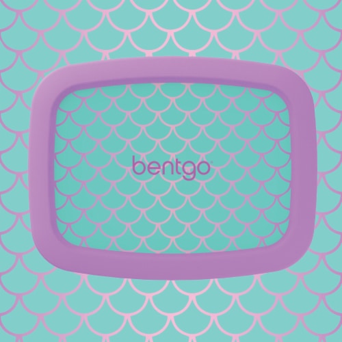 Bentgo Kids Durable & Leak Proof Mermaid Scales Children's Lunch Box - Aqua Perspective: bottom