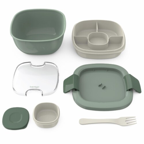Bentgo Salad On-The-Go Food Container - Khaki Green Perspective: bottom