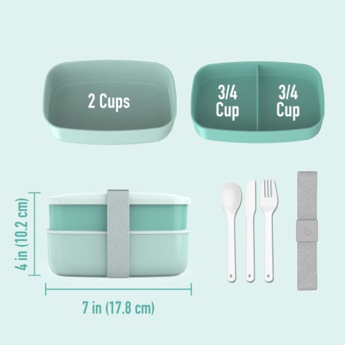 Bentgo® Classic On-The-Go Food Container - Coastal Aqua Perspective: bottom
