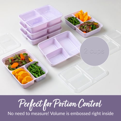 Bentgo 3-Compartment Containers | Meal Prep Containers Lilac