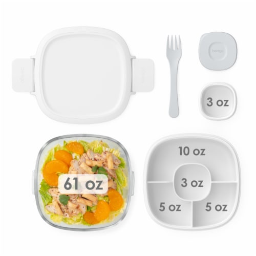 Bentgo® Glass Salad Container - White Perspective: bottom
