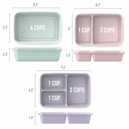 Bentgo® Plastic Meal Prep Containers - Pastel Perspective: bottom