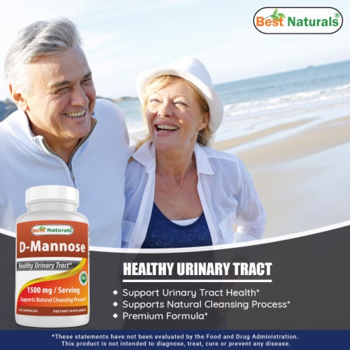Best Naturals D-Mannose Capsules - Urinary Tract Cleanse Supplement 1500mg/Serving - 120 Coun Perspective: bottom