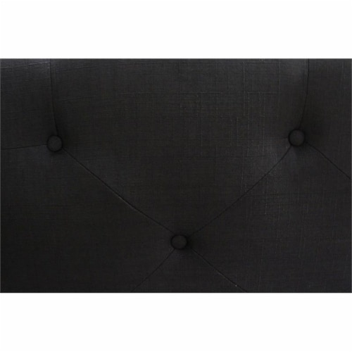 Best Master Valentina Fabric Upholstered Wingback Queen Platform Bed - Black Perspective: bottom