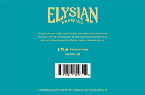 Elysian Brewing Company Dawn Again Hazy Pale Ale Perspective: bottom