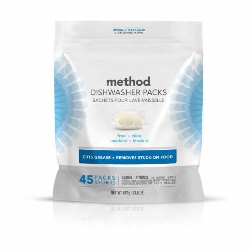 METHOD Power Dish Dishwasher Detergent Packs Free + Clear Perspective: bottom