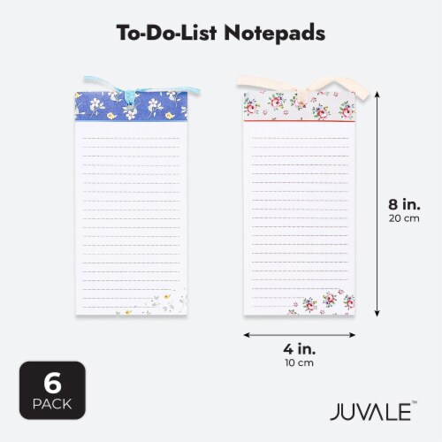 Floral Magnetic Notepads for Refrigerator, 60 Sheets Each (4 x 8 In, 6 Pack) Perspective: bottom