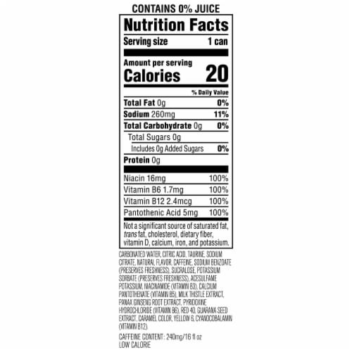Rockstar® Pure Zero Sugar Free Watermelon Kiwi Energy Drink Can Perspective: bottom