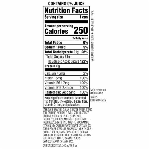 Rockstar Punched Energy Drink Berry Sangria 16 Fl Oz Perspective: bottom