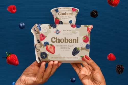 Chobani® Low-Fat Vanilla with Mixed Berry Greek Yogurt Perspective: bottom