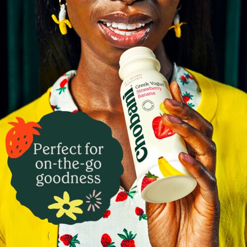 Chobani® Low-Fat Daily Probiotic Strawberry Greek Yogurt Drinks Perspective: bottom