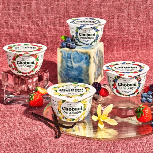 Chobani® Zero Sugar Blueberry Yogurt Perspective: bottom