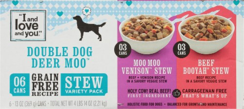 I and Love and You® Double Dog Deer Moo™ Stew Wet Dog Food Variety Pack Perspective: bottom