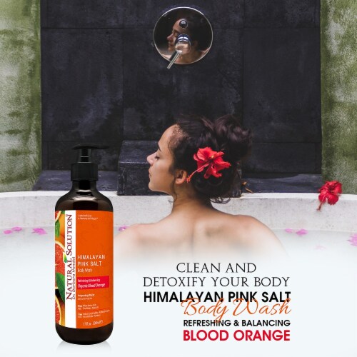 Natural Solution Body Wash, Purifying Pink Salt, Best for All Skin Types, Blood Orange–Pack 6 Perspective: bottom