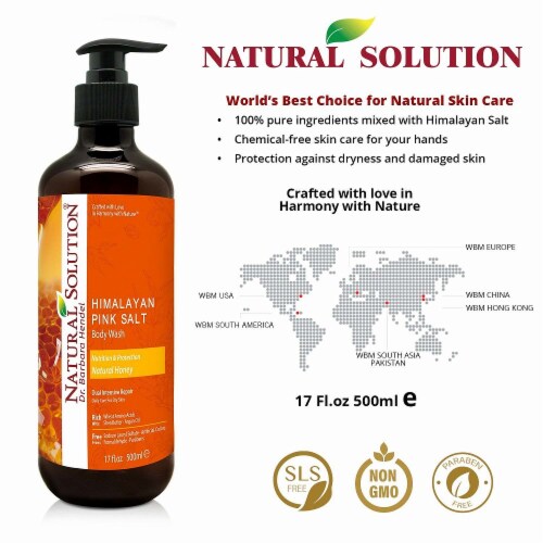 Natural Solution Body Wash, Nutrition & Protection, Honey & Himalayan Pink Salt - Pack of 3 Perspective: bottom