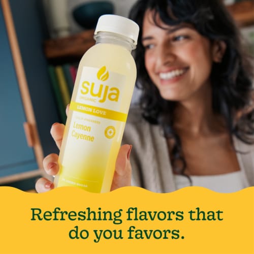 Suja Organic Lemon Love Cold Pressed Juice Drink Perspective: bottom