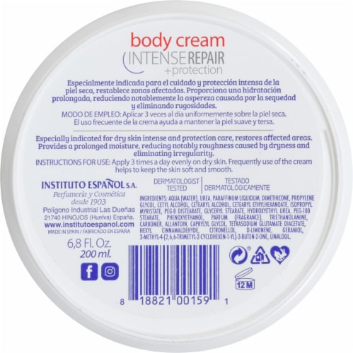 Avena Intense Repair + Protection Body Cream Perspective: bottom