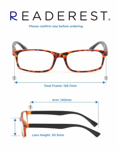 Readerest Tortoise/Black Reading Glasses (1.75 Magnification) Computer Glasses, Men & Women Perspective: bottom