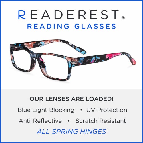 Readerest Floral Blue Light Blocking Reading Glasses (1.50 Magnification) - Computer Glasses Perspective: bottom