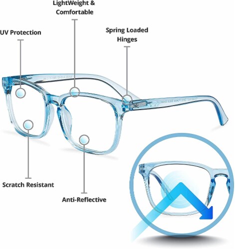 Readerest Light Blue Blocking Reading Glasses 0.25 Magnification Computer Glasses 0.25 Harris Teeter