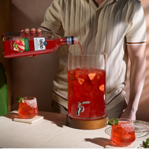 1800 The Ultimate Margarita Strawberry Prepared Cocktails Ready To Serve Perspective: bottom