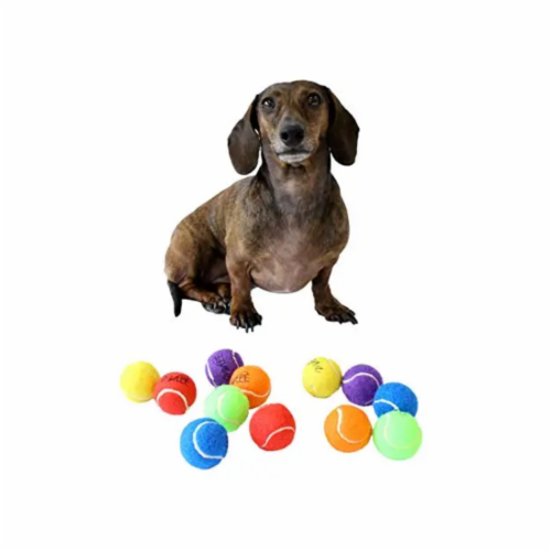 Midlee Mini 1.5 Dog Tennis Balls with Squeaker, Set of 12 Solid Colors Perspective: bottom