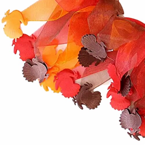Midlee Thanksgiving Turkey Decorative Dog Collar (Medium) Perspective: bottom