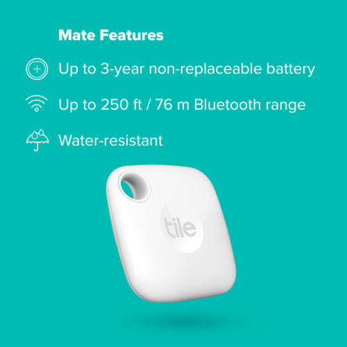 Tile Mate Item Tracker - White Perspective: bottom