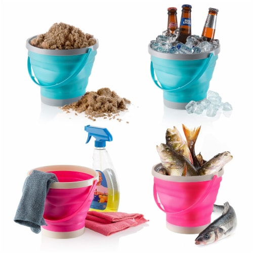 Top Race 2 Gallons (7 Liters) Extra Large Foldable Pail Bucket Set of 2 Perspective: bottom