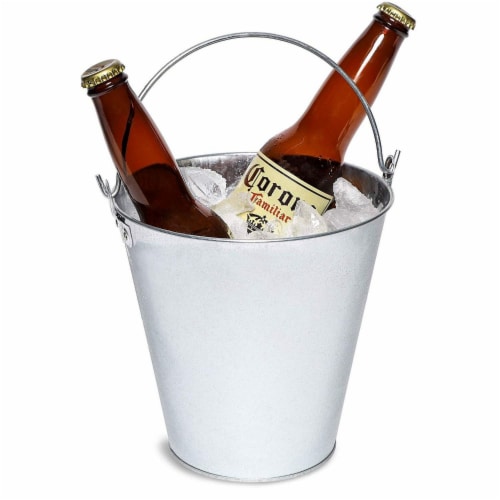 Juvale 3 Pack Galvanized Metal Ice Bucket Pails for Drinks and