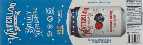 Waterloo® Summer Berry Flavored Sparkling Water Cans Perspective: bottom
