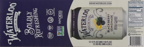 Waterloo® Blackberry Lemonade Flavored Sparkling Water Cans Perspective: bottom